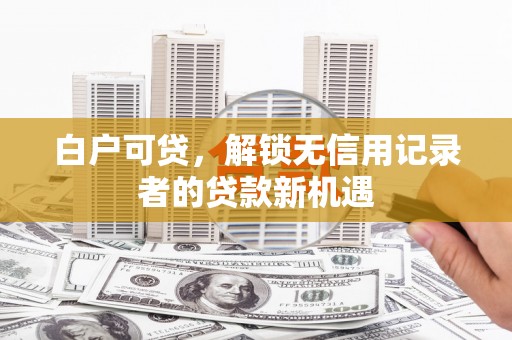 王益白户可贷，解锁无信用记录者的贷款新机遇