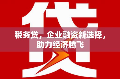洮北税务贷，企业融资新选择，助力经济腾飞