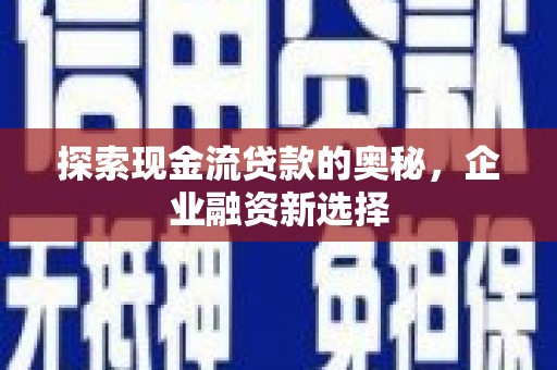 罗定探索现金流贷款的奥秘，企业融资新选择