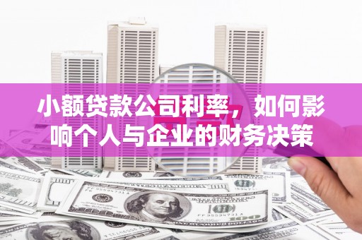 中区小额贷款公司利率，如何影响个人与企业的财务决策