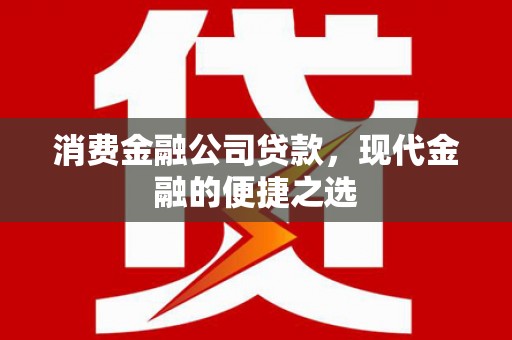 名间消费金融公司贷款，现代金融的便捷之选