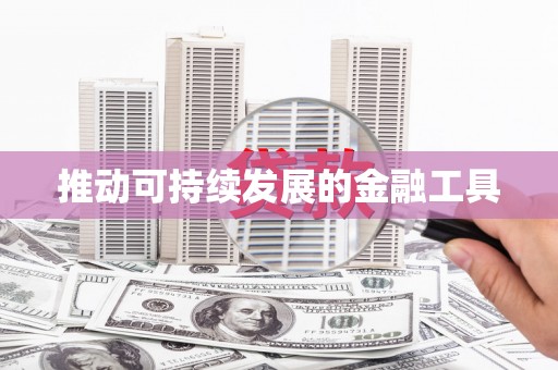 广水推动可持续发展的金融工具